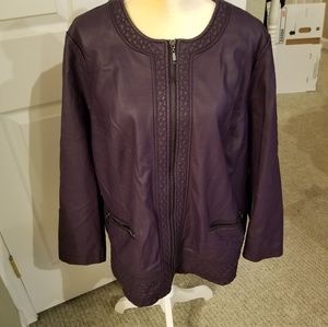 Stunning CJ Banks faux leather jacket, 2X